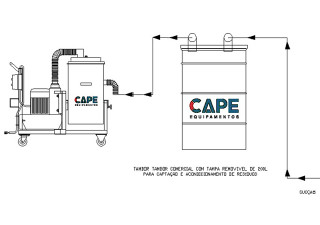 Aspirador Industrial de Pó Modelo CICLONE EH-70L GII DESCARGA TAMBOR COMERCIAL